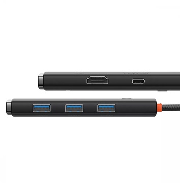 Baseus Lite Series 5-in-1 (Type-C to HDMI + 3xUSB 3.0 + PD) Black