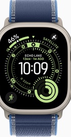 Apple Watch Ultra 3 GPS + Cellular 49mm Natural Tit. Case w. Blue/Bright Blue Trail Loop - M/L (MEWU4)