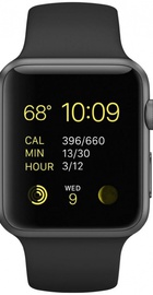 Apple Watch Sport 42mm Space Gray Aluminum Case with Black Sport Band (MJ3T2)