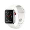 Apple Watch 38mm Series 3 GPS + Cellular Stainless Steel Case with Soft White Sport Band (MQLV2)