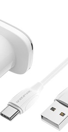 Borofone BZ12 Lasting Power 2USB 2.4A + USB Type-C White