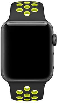 Apple Watch Nike Sport Band 38mm/40mm/41mm/42mm Black/Volt (MQ2H2)