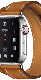Apple Watch Hermes Series 4 GPS + Cellular 40mm Stainless Steel Case with Fauve Barenia Leather Double Tour (MU6P2)