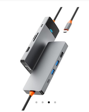 WIWU Linker 9in1 USB-C to (USB-C+USB2.0+2xUSB3.0+SD/MicroSD+VGA+HDMI+PD 100W) Grey (A921HV)