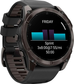 Garmin Fenix 8 Pro 51 mm AMOLED Carbon Gray DLC Titanium with Black/Pebble Gray (010-03199-00/01)