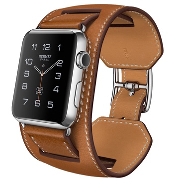 Apple Watch Hermes Cuff 42mm with Fauve Barenia Leather Band (MLCE2)