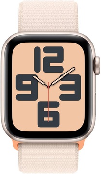 Apple Watch SE 2 GPS 44mm Starlight Aluminium Case with Starlight Sport Loop (MRE63)