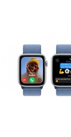 Apple Watch SE 2 GPS 44mm Silver Aluminium Case with Winter Blue Sport Loop (MREF3)