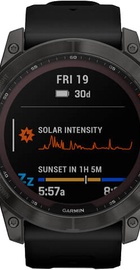 Garmin Fenix 7X Sapphire Solar Carbon Gray DLC Titanium with Black Band (010-02541-10/11/34)