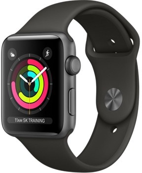 Apple Watch Series 3 GPS 42mm Space Gray Aluminum w. Gray Sport B. - Space Gray (MR362)
