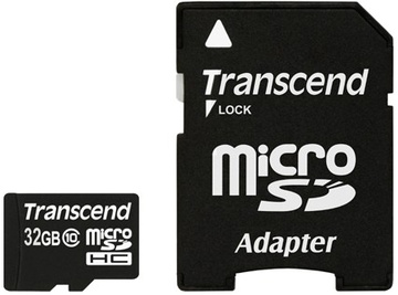 Transcend 32 GB microSDHC class 10 SD Adapter (TS32GUSDHC10)