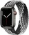 Apple Braided Solo Loop for Watch 42mm/44mm/45mm/46mm/49mm Black-White-Grey Size M 155mm (high copy)