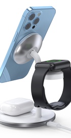 Choetech Magnetic 3 in 1 magnetic Wireless Charging Stand White (T585-F)