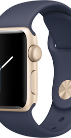 Apple Watch 38mm Series 2 Gold Aluminum Case with Midnight Blue Sport Band (MQ132)