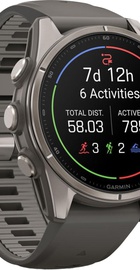 Garmin Fenix 9 43mm Titanium with Pebble Gray Silicone Band (010-04761-10/11)