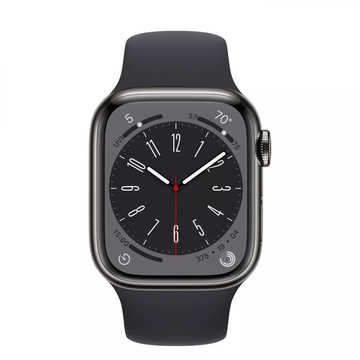 Apple Watch Series 8 GPS + Cellular 41mm Graphite Stainless Steel Case With Midnight Sport Band (MNJJ3)