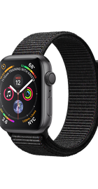 Apple Watch Series 4 GPS 44mm Space Gray Aluminum Case with Black Sport Loop (MU6E2)