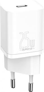 Baseus Super Silicone PD Charger 25W + Cable Type-C to Type-C 3A 1m White (TZCCSUP-L02)