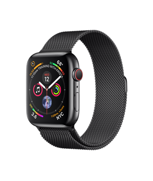 Apple Watch Series 4 GPS + Cellular 44mm Space Black Stainless Steel Case with Space Black Milanese Loop (MTV62, MTX32)