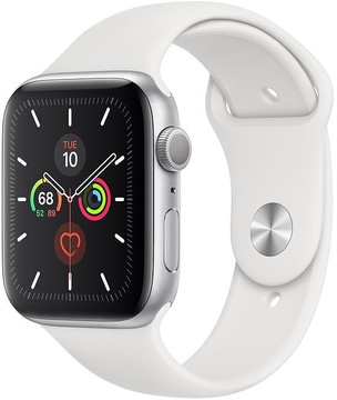 Apple Watch Series 5 GPS 44mm Silver Aluminum Case with White Sport Band (MWVD2) распак