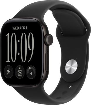 Apple Watch Series 12 GPS 42mm Black Aluminum Case with Black Sport Band S/M (MJEA4)