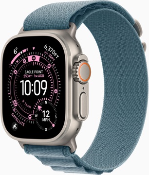 Apple Watch Ultra 3 GPS + Cellular 49mm Natural Tit. Case w. Light Blue Alpine Loop - Small (MEWK4)
