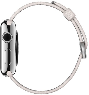 Apple Watch 38mm Stainless Steel Case with Pearl Woven Nylon (MMFH2)