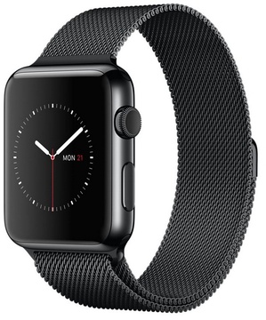 Apple Watch 38mm Series 2 Space Black Stainless Steel Case with Space Black Milanese Loop (MNPE2)