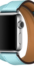 Apple Watch Hermes Barenia Leather Double Tour Regular 38mm/40mm/41mm/42mm Bleu Zephyr (MPXC2)