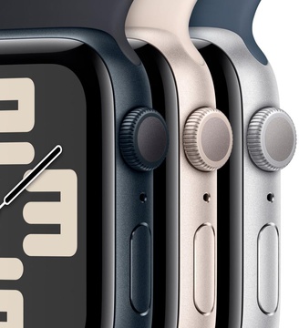 Apple Watch SE 2 GPS 40mm Silver Aluminium Case with Storm Blue Sport Band S/M (MRE13)