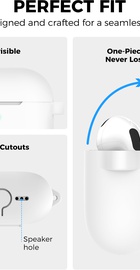AhaStyle Colorful Silicone Case for Airpods 4 White