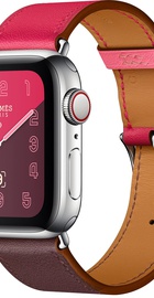 Apple Watch Hermes Series 4 GPS + Cellular 40mm Stainless Steel Case with Bordeaux/Rose Extreme/Rose Azalee Swift Leather Single Tour (MU6N2)