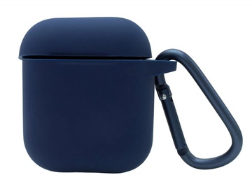 Devia Silicone Protective Case with Carabine for Airpods Midnight Blue