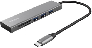 Trust Halyx Fast USB-C Hub & Card reader Aluminium (24191)