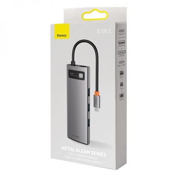 Baseus Metal Gleam Series 8-in-1 Multifunctional Type-C HUB (CAHUB-CV0G)