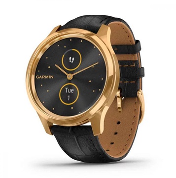 Garmin vivomove Luxe Pure Gold-Black Leather (010-02241-22)