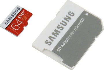 Samsung microSDXC 64GB EVO Plus Class 10 UHS-I + SD Adapter (MB-MC64DA)