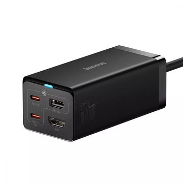 Baseus GaN5 Pro 67W (USB+2Type-C+HDMI) 1.5m + Кабель Type-C to Type-C 100W (1m)