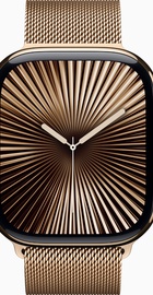Apple Watch Series 10 GPS + Cellular 46mm Gold Titanium Case With Gold Milanese Loop - M/L (MX003)