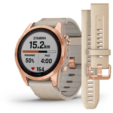 Garmin Fenix 7S Sapphire Solar Rose G. Titanium w. Limestone L. Band (010-02539-35)