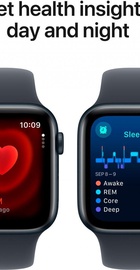 Apple Watch SE 2 GPS 44mm Midnight Aluminium Case w. Midnight Sport Band - S/M (MXEJ3)