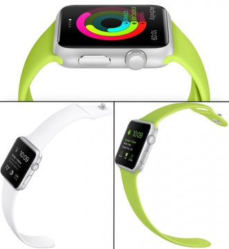 Apple Watch Sport 42mm Silver Aluminum Case with White Sport Band (MJ3N2)