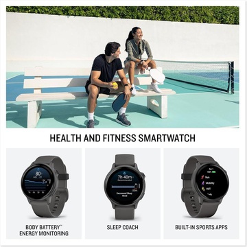 Garmin Vivoactive 6 Slate with Pebble Grey Band (010-02985-04)