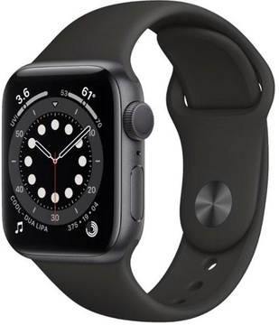 Apple Watch Series 6 40mm Space Gray Aluminum Case with Black Sport Band (MG133)