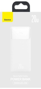 Baseus Bipow Digital Display Powerbank 20000mAh 20W White (PPDML-M02)