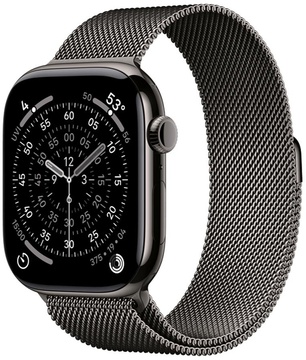 Apple Watch Series 11 GPS + Cellular 46mm Slate Tit. Case w. Slate Milanese Loop - S/M (MFD34)