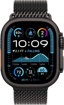 Apple Black Titanium Milanese Loop Large for Watch 42mm/44mm/45mm/46mm/49mm (MXKH3) 180-210mm