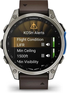 Garmin D2 Mach 2 47mm Titanium w. Oxford Brown Leather Band (010-02904-30/31)