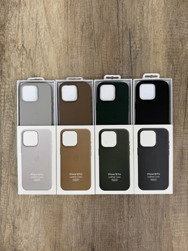 Apple iPhone 16 Pro Leather Case with Magsafe Light Grey (high copy)