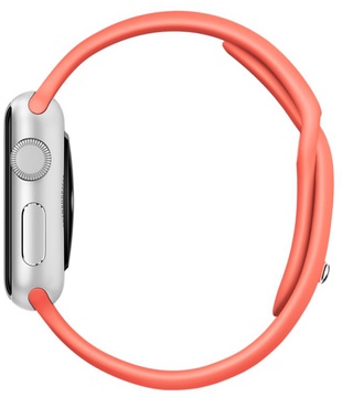 Apple Watch Sport 38mm Silver Aluminum Case with Apricot Sport Band (MMF12)